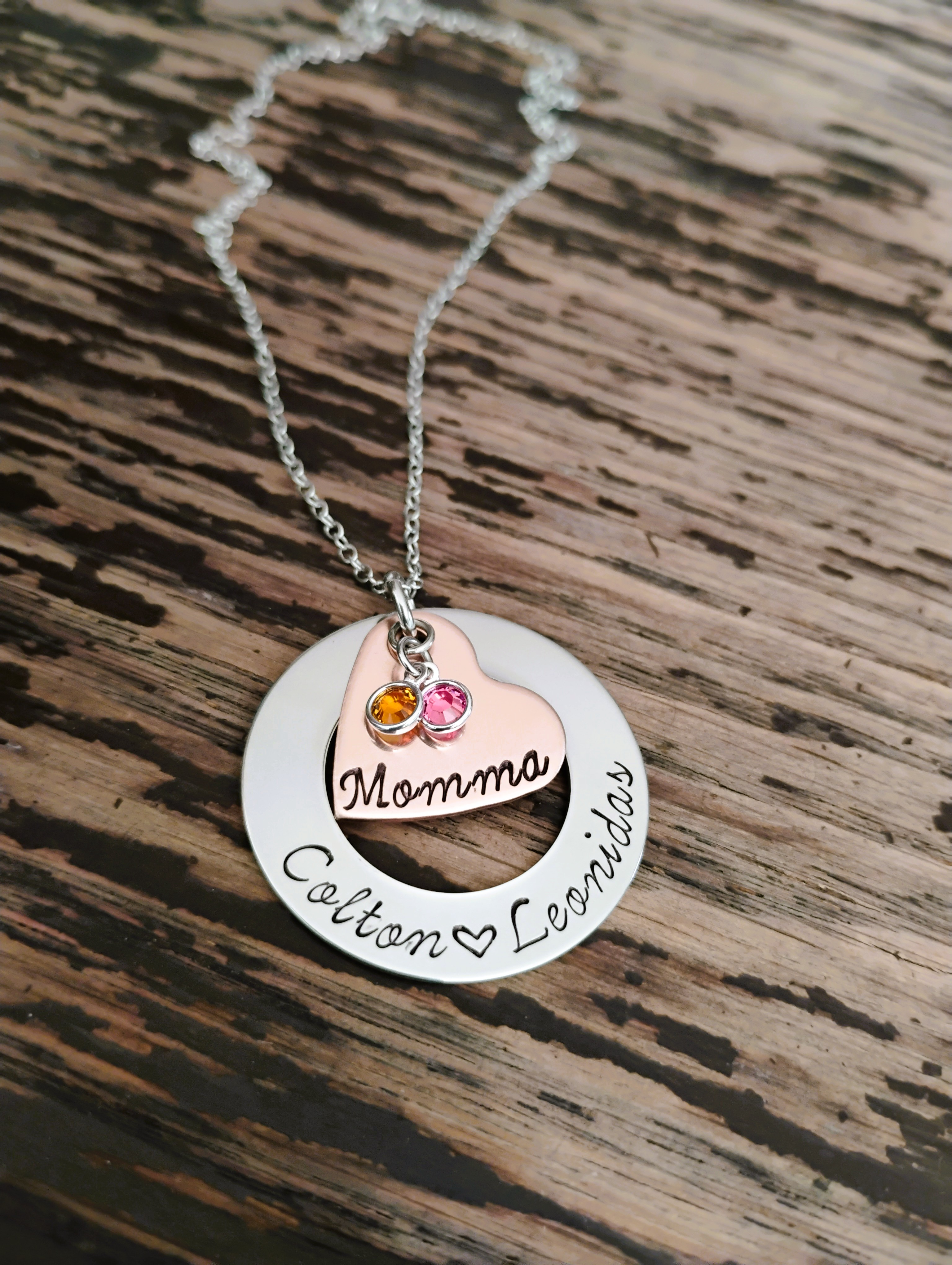 Birthstone Necklace Custom Mothers Day Jewelry Unique Birthstone